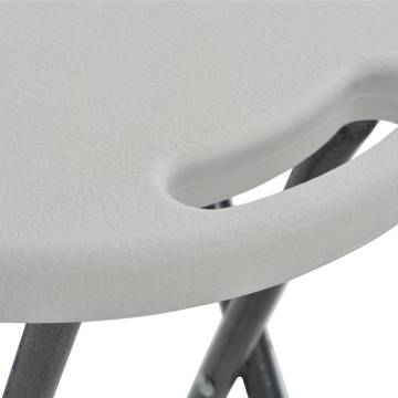 Folding Bar Stools 2 pcs HDPE & Steel White - Hipomarket