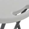 Folding Bar Stools 2 pcs HDPE & Steel White - Hipomarket