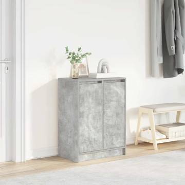 Shoe Cabinet Concrete Grey - 57x34x76 cm Engineered Wood