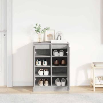 Shoe Cabinet Concrete Grey - 57x34x76 cm Engineered Wood