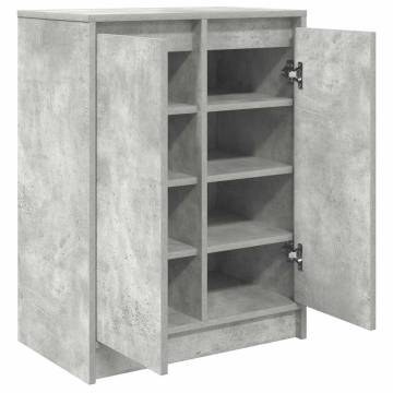 Shoe Cabinet Concrete Grey - 57x34x76 cm Engineered Wood