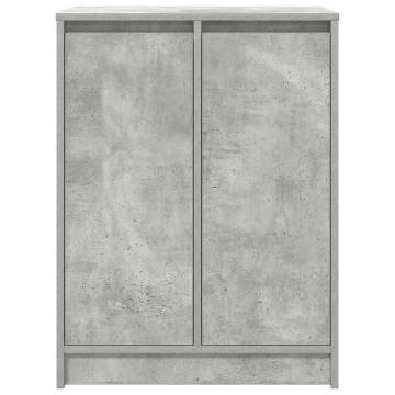 Shoe Cabinet Concrete Grey - 57x34x76 cm Engineered Wood