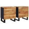 Industrial Bedside Cabinets 2 pcs - Solid Acacia Wood