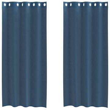 Royal Blue Voile Curtains with Grommets - 2 pcs