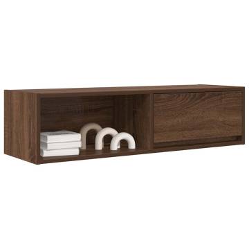 Brown Oak TV Cabinet - 100x31x25.5 cm Engineered Wood