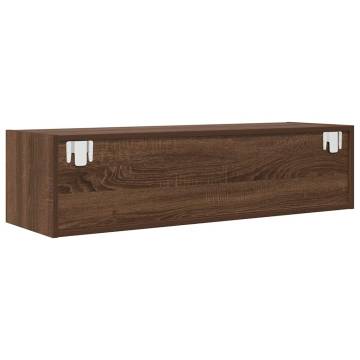 Brown Oak TV Cabinet - 100x31x25.5 cm Engineered Wood