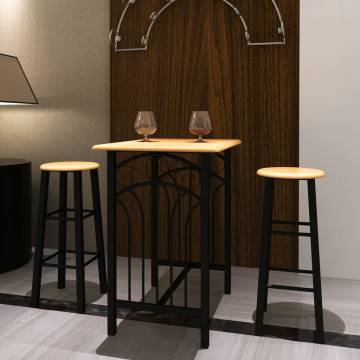 Stylish MDF Breakfast/Dinner Table Set with Black Chairs