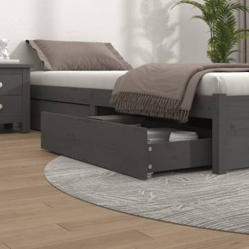 4 pcs Grey Solid Wood Pine Bed Drawers | Hipomarket