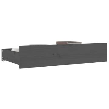 4 pcs Grey Solid Wood Pine Bed Drawers | Hipomarket