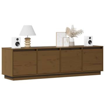 Stylish Honey Brown TV Cabinet - Solid Pine Wood | HipoMarket