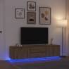 Stylish TV Cabinet with LED Lights - Artisan Oak | HipoMarket UK