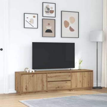 Stylish TV Cabinet with LED Lights - Artisan Oak | HipoMarket UK