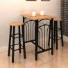 Stylish MDF Breakfast/Dinner Table Set with Black Chairs