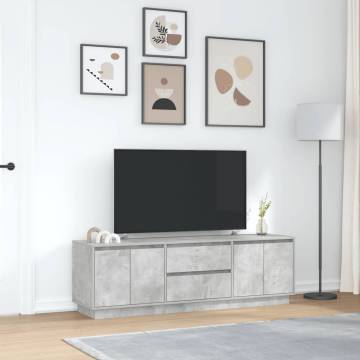 Stylish LED TV Cabinet - Concrete Grey 160.5x41x50 cm