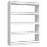 Stylish White Book Cabinet & Room Divider - Solid Pinewood