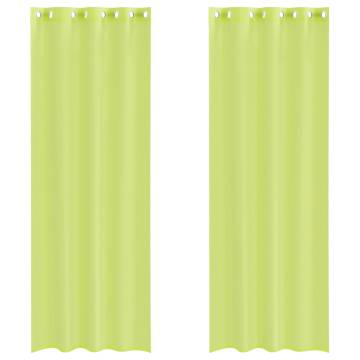 Voile Curtains with Grommets - Apple Green 140x300 cm | HipoMarket