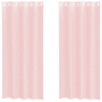 Light Pink Voile Curtains with Grommets - 140x225 cm | Hipomarket