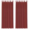 Voile Curtains with Rod Pockets 2 pcs Wine Red - Hipomarket