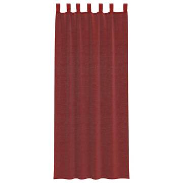 Voile Curtains with Rod Pockets 2 pcs Wine Red - Hipomarket