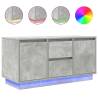 Stylish Concrete Grey TV Cabinet with LED Lights - 100x41x50 cm