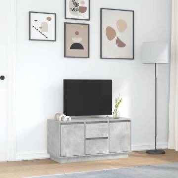 Stylish Concrete Grey TV Cabinet with LED Lights - 100x41x50 cm