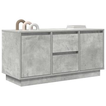 Stylish Concrete Grey TV Cabinet with LED Lights - 100x41x50 cm