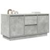 Stylish Concrete Grey TV Cabinet with LED Lights - 100x41x50 cm