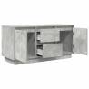 Stylish Concrete Grey TV Cabinet with LED Lights - 100x41x50 cm