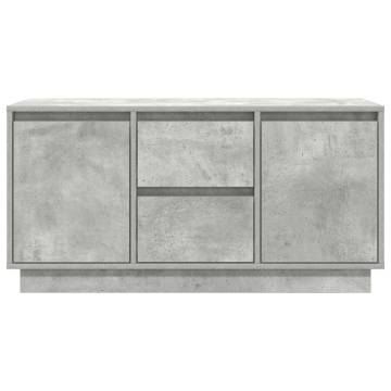 Stylish Concrete Grey TV Cabinet with LED Lights - 100x41x50 cm