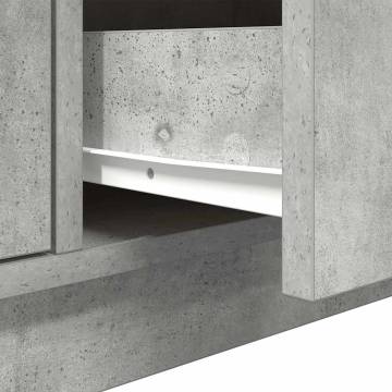 Stylish Concrete Grey TV Cabinet with LED Lights - 100x41x50 cm