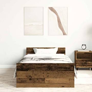 Old Wood Bed Frame 90x190 cm - Stylish & Durable