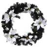 Black Christmas Wreath with LED Lights - 60 cm PVC | HipoMarket