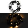 Black Christmas Wreath with LED Lights - 60 cm PVC | HipoMarket