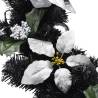 Black Christmas Wreath with LED Lights - 60 cm PVC | HipoMarket