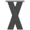 X-Shaped Coffee Table Legs - Anthracite Steel (28x42-43 cm)