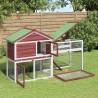 Rabbit Hutch Mocha - Spacious Solid Wood Pine for Small Pets