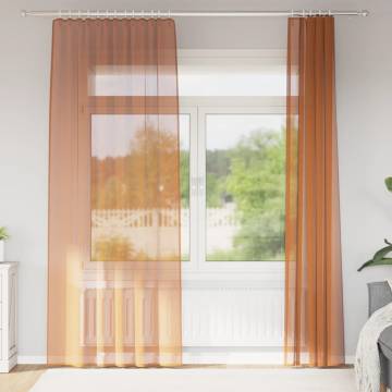 Voile Curtains with Loops - Terracotta 140x245 cm - 2 pcs