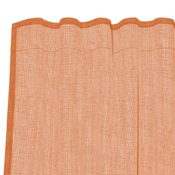 Voile Curtains with Loops - Terracotta 140x245 cm - 2 pcs