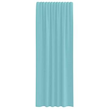 Turquoise Voile Curtains with Loops - 2pcs 140x260cm