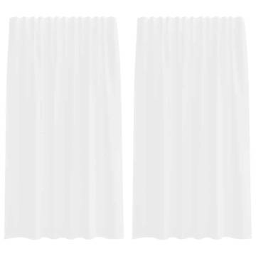 Voile Curtains with Loops - 2 pcs White 140x175 cm | HipoMarket