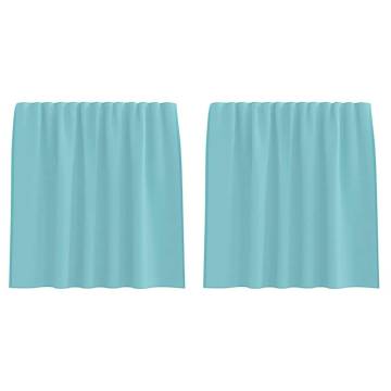 Turquoise Voile Curtains with Loops - 140x140 cm (2 pcs)