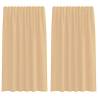 Voile Curtains with Loops 2 pcs Sand - 140x175 cm