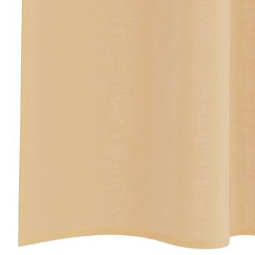 Voile Curtains with Loops 2 pcs Sand - 140x175 cm