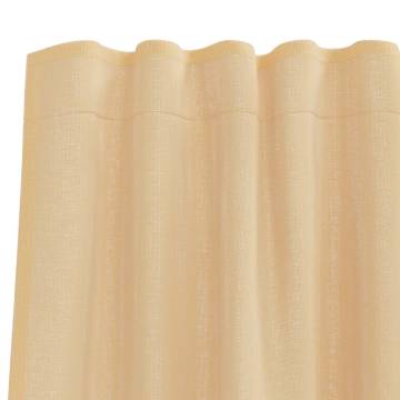 Voile Curtains with Loops 2 pcs Sand - 140x175 cm