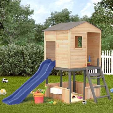 Outdoor Playset Dark Grey Solid Wood - Hipomarket UK