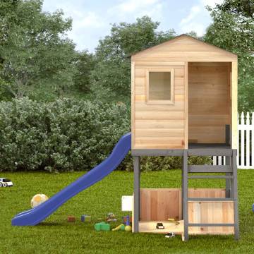 Outdoor Playset Dark Grey Solid Wood - Hipomarket UK