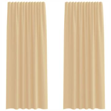 Voile Curtains with Loops - Sand 140x245 cm | Hipo Market