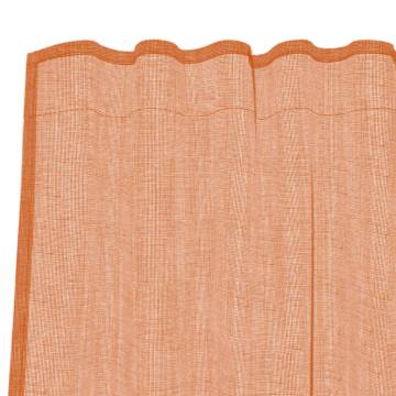 Voile Curtains with Loops - Terracotta 140x140 cm (2 pcs)