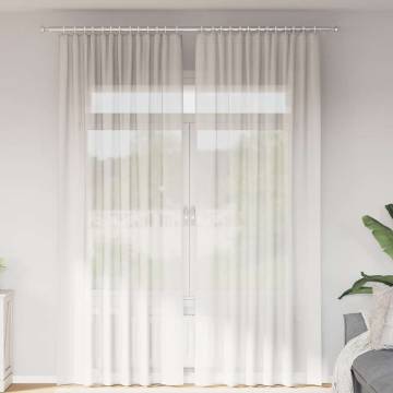 Voile Curtains with Loops - 2 pcs White 140x260 cm