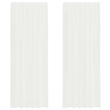 Voile Curtains with Loops - 2 pcs White 140x260 cm